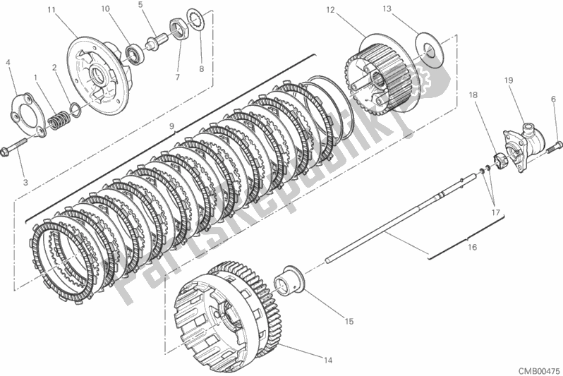 All parts for the Clutch of the Ducati Diavel Xdiavel USA 1260 2017